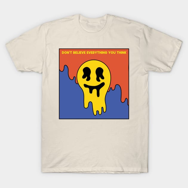 Creepy smile face emoji T-Shirt by Sourdigitals